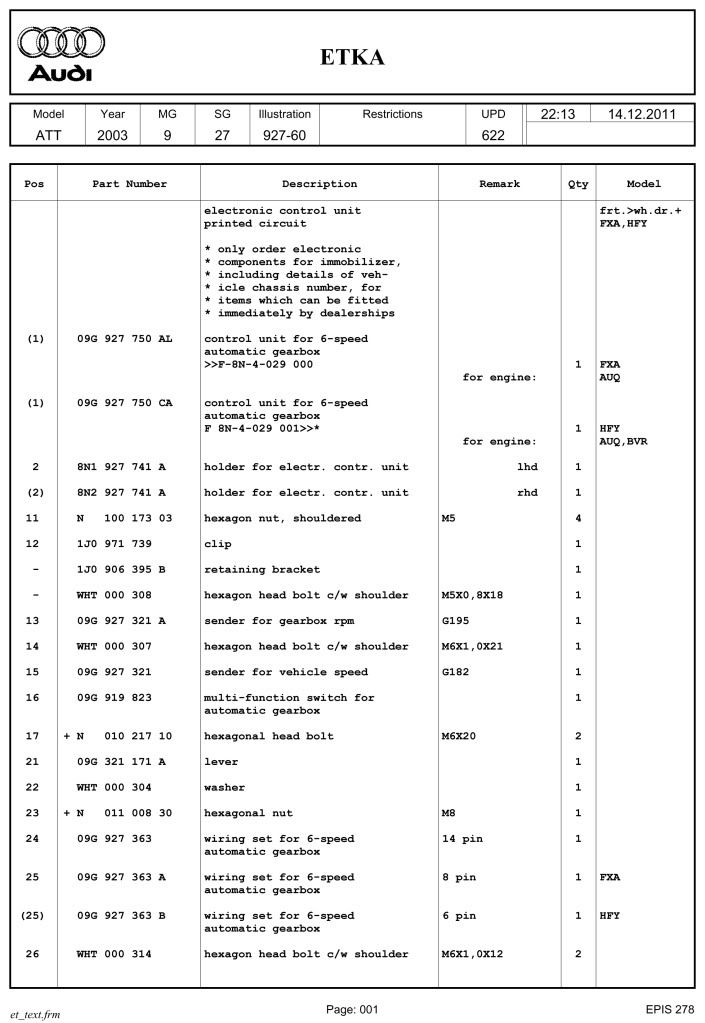 The Audi TT Forum • View topic DSG GEARBOX PARTS DIAGRAM AND LIST