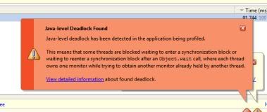 yourkit deadlock popup YourKit deadlock popup