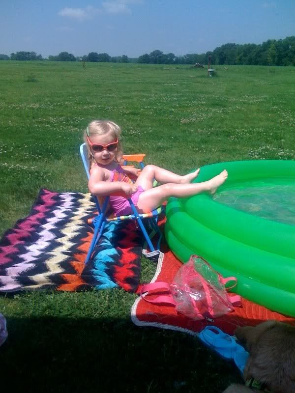 This is her by the pool, such a little show off.