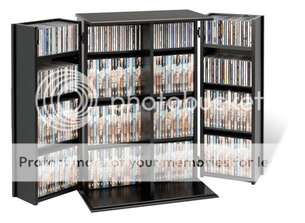 Black Media Storage Cabinet Locking Shaker Doors New DVD CD PP BLS0192
