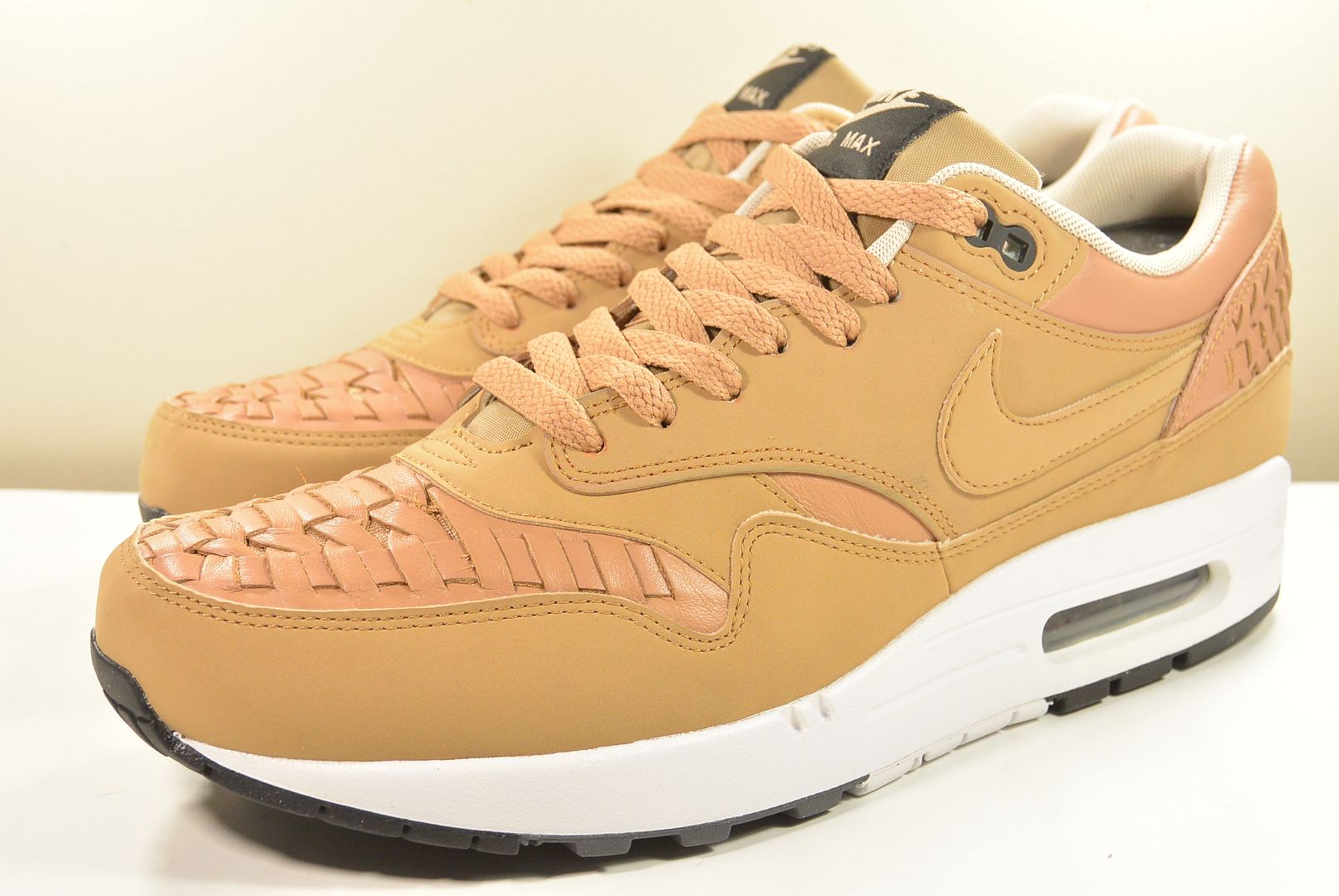 Men's Nike Air Max 1 Woven Running Shoes Pale ShalePale Men's Nike Air Max 1 Woven Running Shoes Pale ShalePale