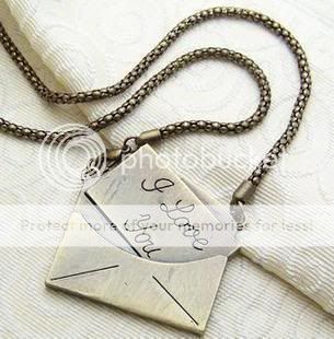 Europe Retro Cooper I Love you Love Letter Necklace  