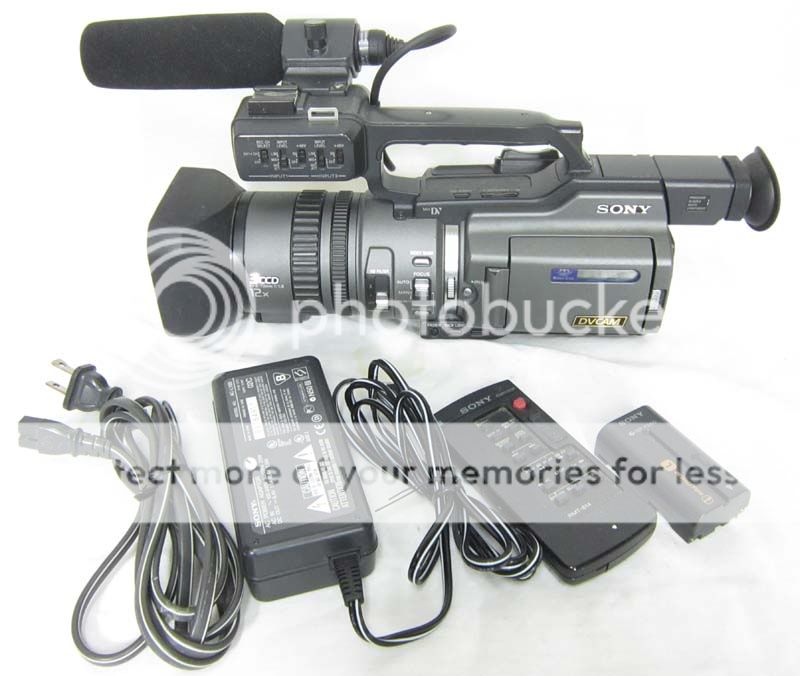   pd150 sony ecm nv1 shotgun mic 1 battery remote control power adapter