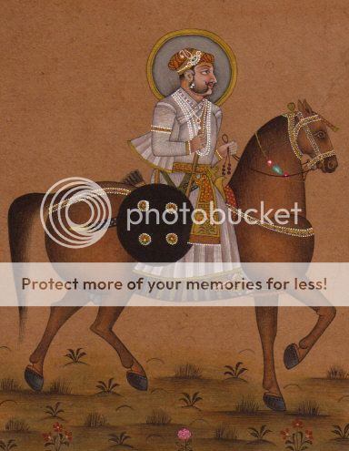 Rajasthani Equestrian Portrait Painting Veer Durgadas