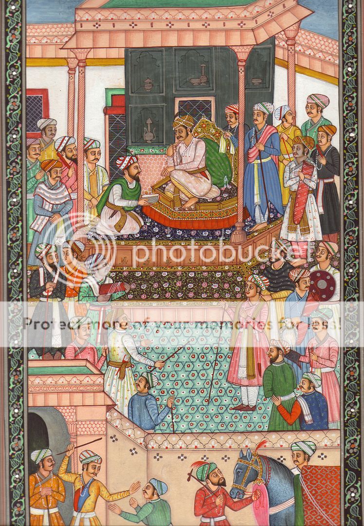 Mughal Miniature Handmade Painting Akbar Nama Illustration Watercolor 