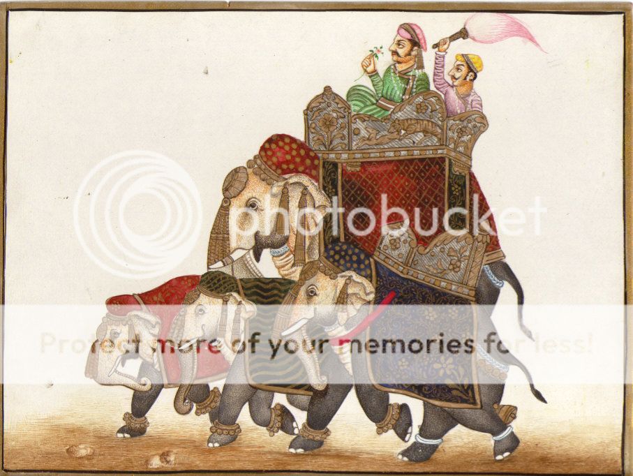 Rajasthan Indian Miniature Painting Maharaja Elephant Ethnic Folk ...